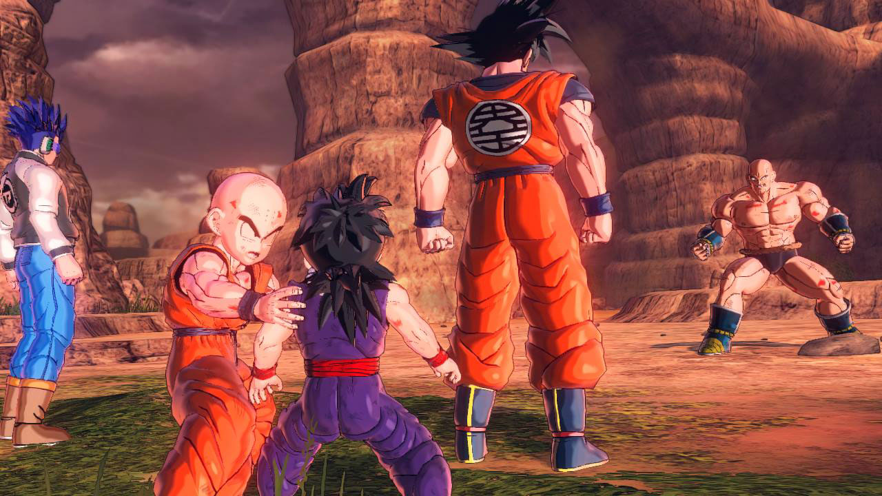 Dragon Ball Xenoverse 2 Kuririn Gohan Goku Nappa