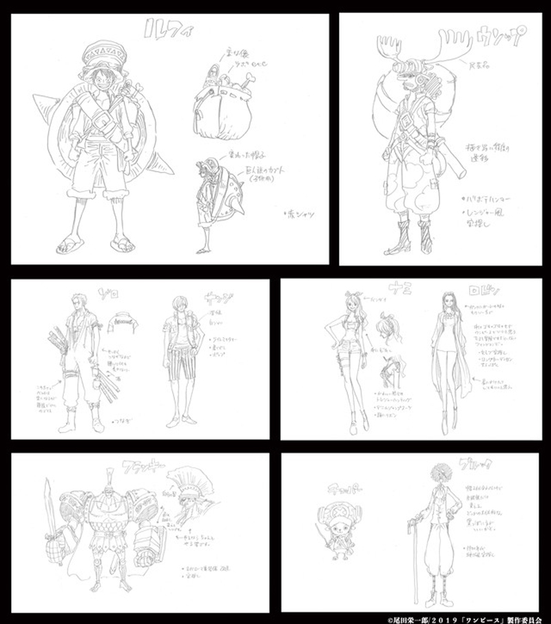 One Piece Stampede Bando Design de Personagens Eiichiro Oda