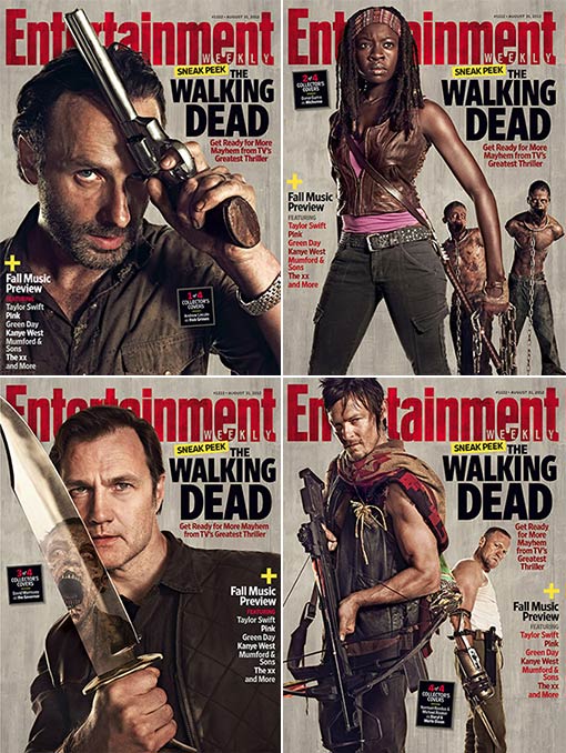 The walking dead em 4 capas diferentes da revista entertainment weekly