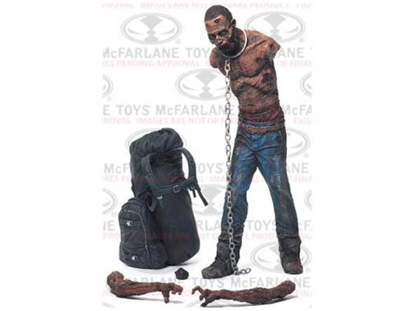 The walking dead 3ª temporada: figuras articuladas da mc farlane toys - zumbi acorrentado 2