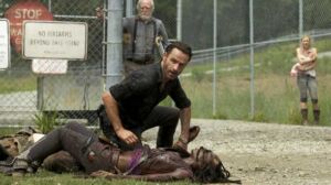 Rick encontra Michonne no S03E07 de The Walking Dead