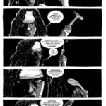 Michonne apresentando os instrumentos de tortura
