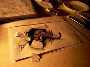 Desenhos anamórficos 3D que parecem reais
