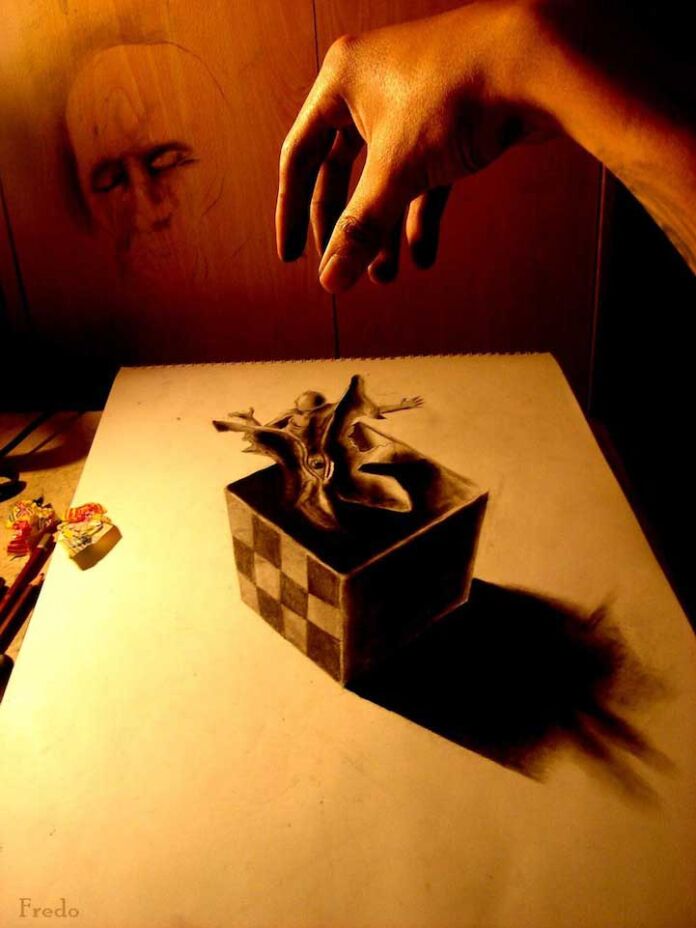 Desenhos anamórficos 3D que parecem reais