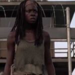 Michonne, na cena da Lori Zumbi