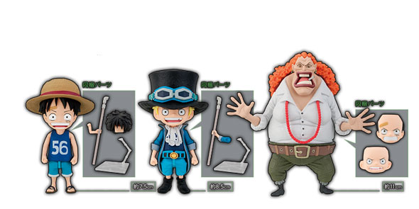 one-piece-stop-motion-asl-action-figures-bonecos-luffy-sabo-dadan