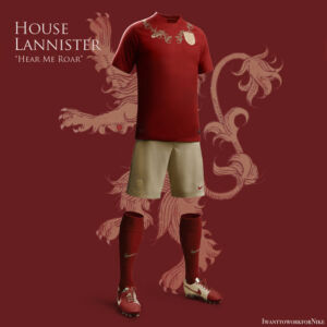 Game of Thrones uniformes de futebol Lannister