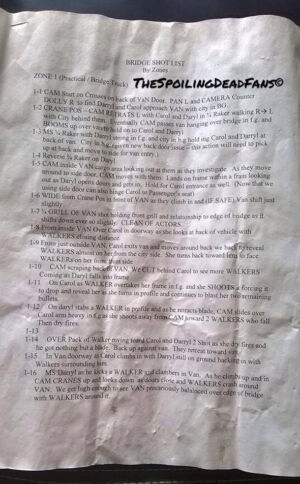 The Walking Dead 5 Temporada Van caindo do viaduto folha da produ%C3%A7%C3%A3o 1
