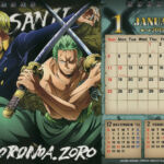 Calendário de Mesa One Piece Cross 2015 Janeiro