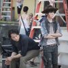 The walking dead 5 temporada bastidores s05e01 steven yeun gleen rhee chandler riggs carl grimes