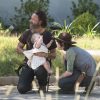 The walking dead 5 temporada s05e12 bastidores andrew lincoln rick grimes carl grimes chandler riggs judith