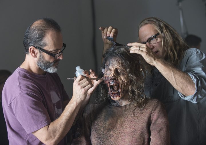 The walking dead 5 temporada s05e14 bastidores greg nicotero zumbi