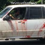 The Walking Dead 6 Temporada Grava%C3%A7%C3%B5es Estacionamento Carro Sangue 3