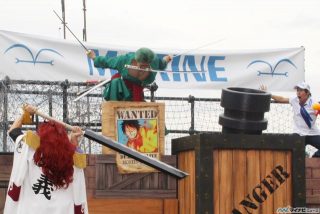 One piece usj universal studios japan premier show 2015 water battle 15 zoro vs bastille