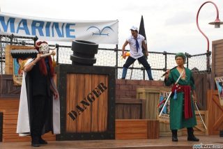 One piece usj universal studios japan premier show 2015 water battle 20 zoro vs bastille