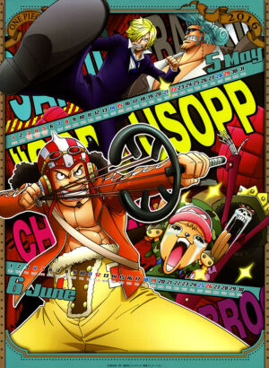 One Piece Calendar 2016 Calend%C3%A1rio 3 Maio Junho Sanji Franky Usopp Chopper Brook