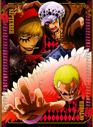 One Piece Calendar 2016 Calend%C3%A1rio 5 Setembro Outubro Corazon Law Doflamingo