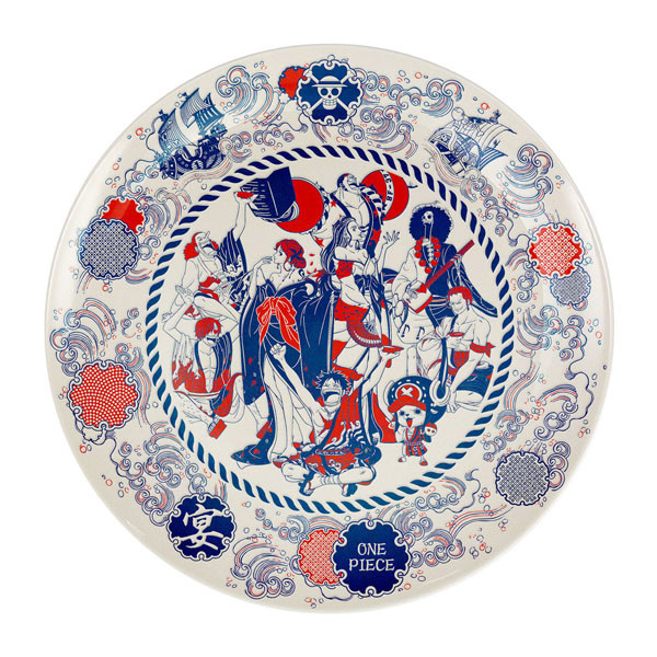One-Piece-Ichiban-Kuji-Sakihokore-Enshoku-Mugiwara-Emaki-Prêmio-D-Prato-Decorativo