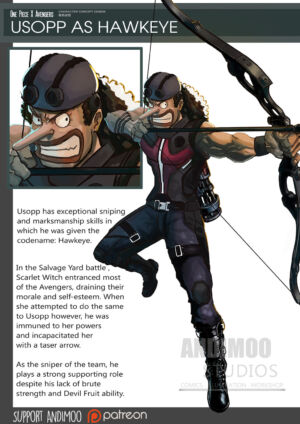 One Piece Avengers Vingadores Andimoo 5 Usopp Hawkeye