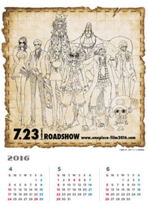 One Piece Film Gold Calendário 2