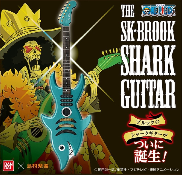 One-Piece-Brook-Guitarra-Tubarão-Shark-Guitar-Réplica-Poster