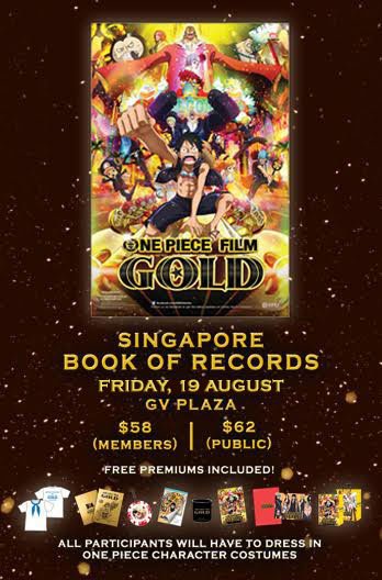 One Piece Film Gold Singapura Livro Recordes Cosplayers Poster