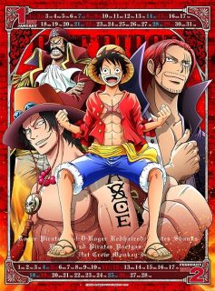 One piece calendar calendário 2017 1 janeiro fevereiro