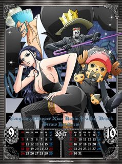 One piece calendar calendário 2017 5 setembro outubro