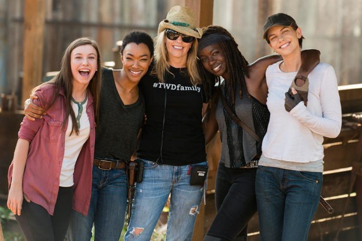 the walking dead s07e08 foto bastidores 04 enid sasha denise huth michonne maggie