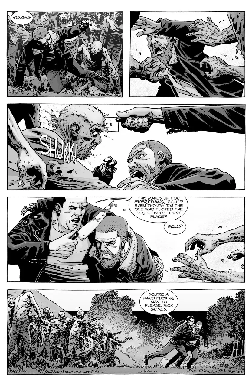 The walking dead hq 163 negan salva rick zumbis