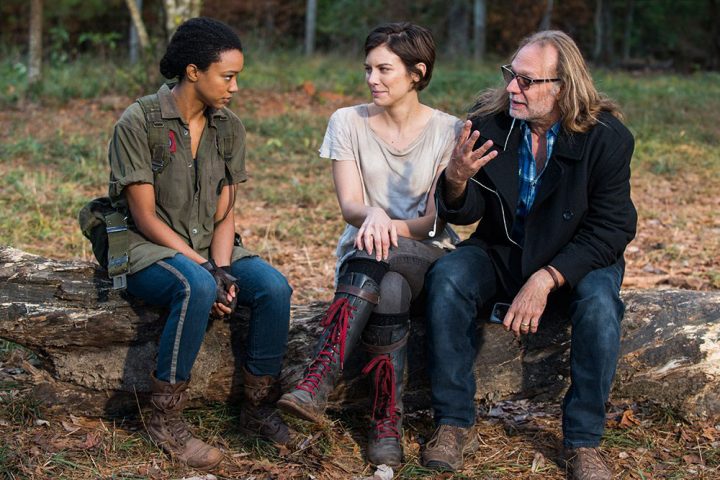 The walking dead s07e16 foto bastidores 22 sasha maggie nicotero