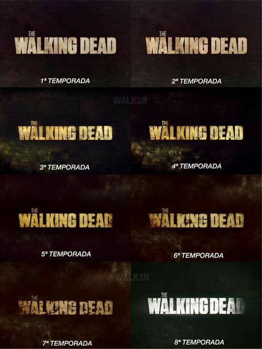 the walking dead evolucao logo temporadas 1 ate 8