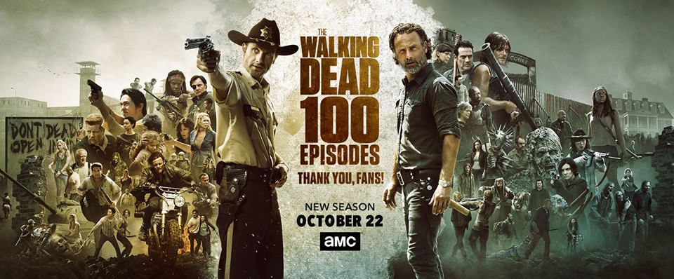 the walking dead 8 temporada poster agradecimento 100 episodios facebook