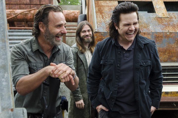 The walking dead 8 temporada s08e01 bastidores 3 andrew lincoln tom payne josh mcdermitt