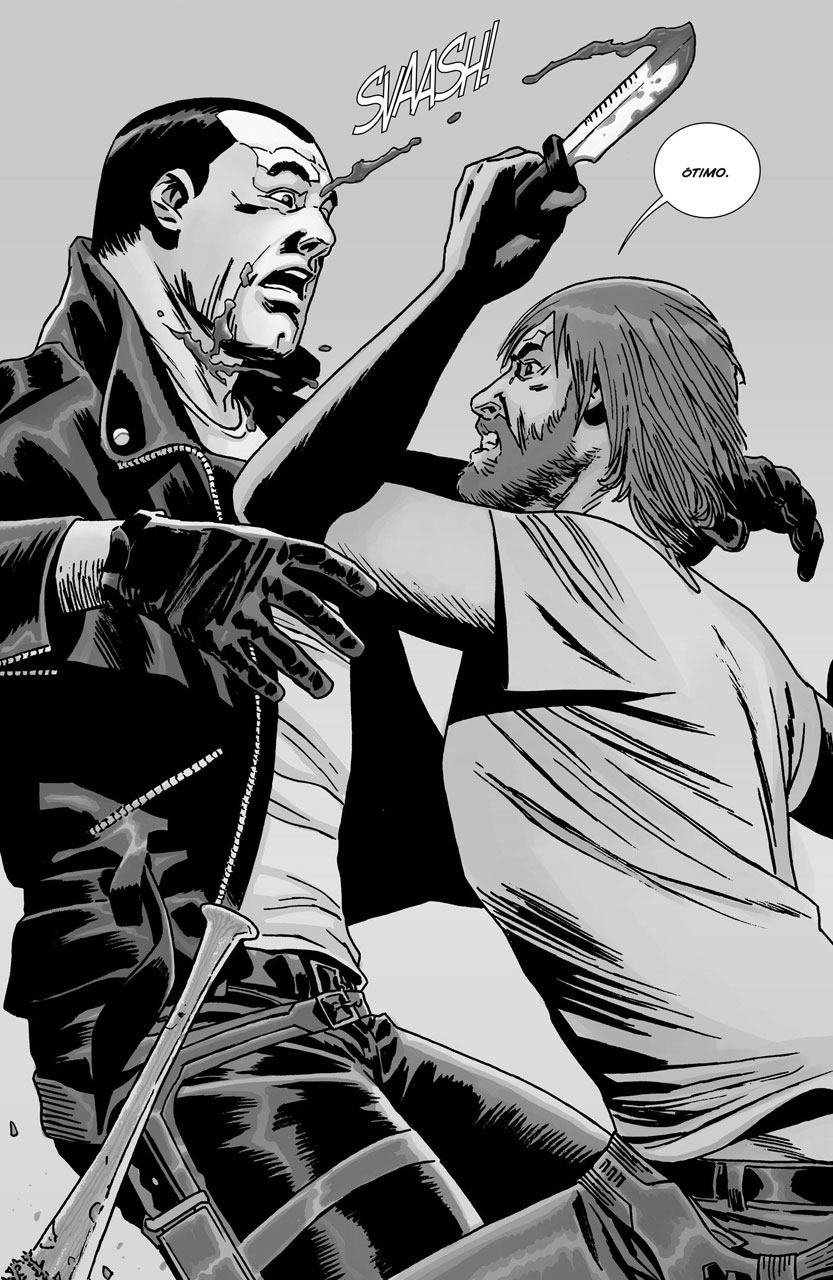 The walking dead hq 125 rick negan faca pescoco