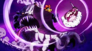 One piece episodio 844 big mom jinbei nami luffy