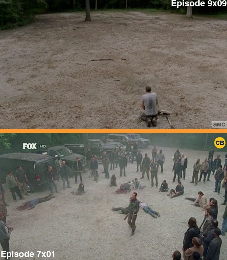 The walking dead s09e09 comparacao s07e01