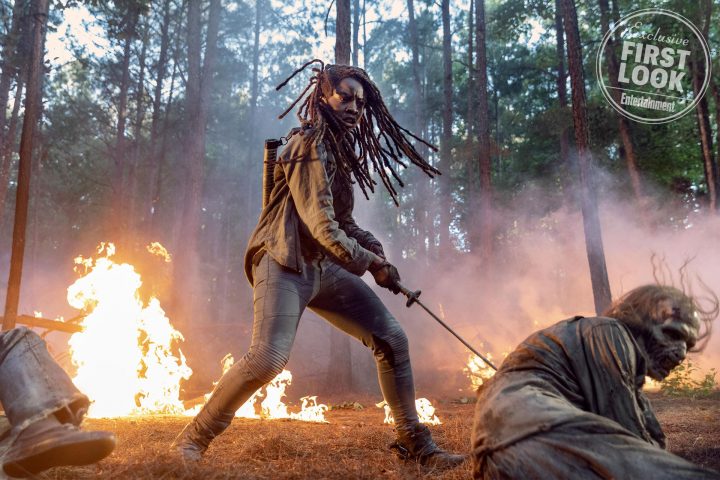 The walking dead 10 temporada primeira imagem michonne zumbis