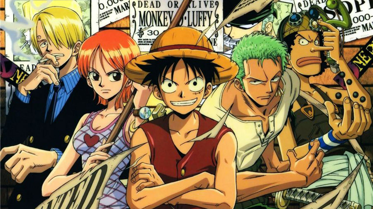 One Piece | O bando no East Blue: Luffy, Zoro, Nami, Usopp e Sanji.