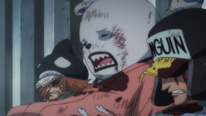 one piece episodio 935 15 bepo penguin shachi