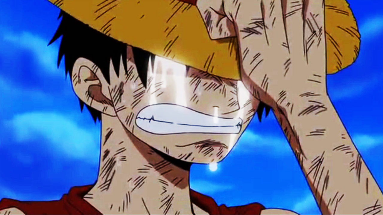 Luffy chora após briga com Usopp em Water 7.