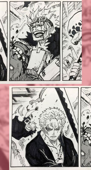 one piece capitulo 986 esbocos rascunho oda 01 zoro kid law
