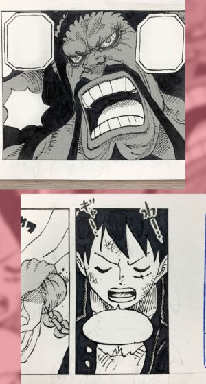one piece capitulo 986 esbocos rascunho oda 03 kaido luffy