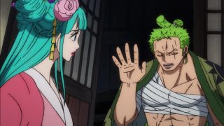 Hiyori e zoro no episódio 936 de one piece