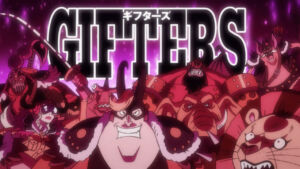 Os Gifters em One Piece, parte do bando do Kaido que comeram uma Fruta do Diabo artificial, feita com SMILE.