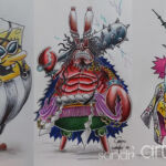 Artista recria personagens de Bob Esponja em One Piece