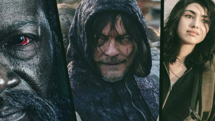 Morgan Jones, Daryl Dixon e Hope, os principais personagens de cada uma das três séries do Universo The Walking Dead em 2020.