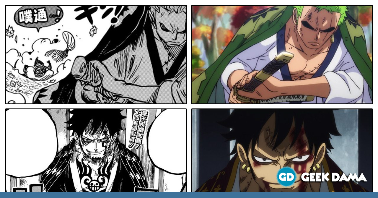 One Piece  Comparação Anime x Mangá do episódio 1033