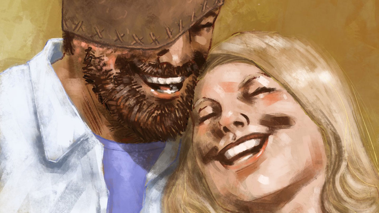 Carl Grimes e Sophia adultos, como na edição final dos quadrinhos de The Walking Dead. Arte de Charlie Adlard.