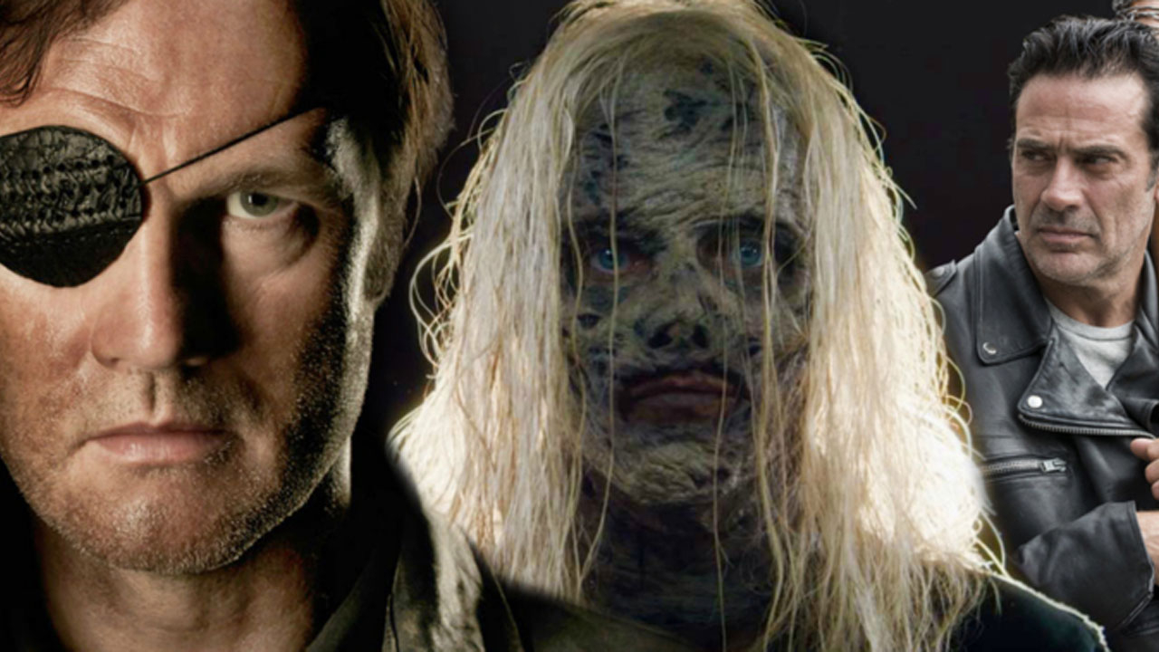 Governador, Alpha e Negan, três dos principais vilões de The Walking Dead.